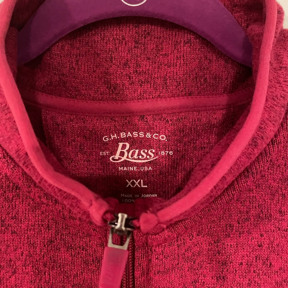 G. H Bass woman’s Fleece Zip-up Vest Heathered Raspberry/Red Size: XXL - Picture 5 of 5